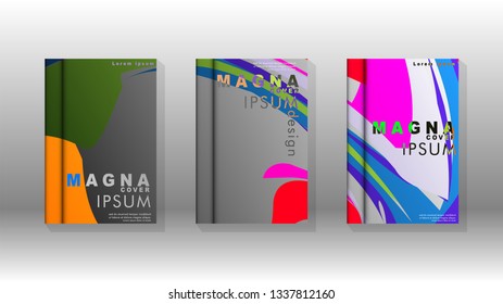 Abstract cover with wave elements. book design concept. Futuristic business layout. Digital poster template. Design Vector - eps10