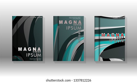 Abstract cover with wave elements. book design concept. Futuristic business layout. Digital poster template. Design Vector - eps10