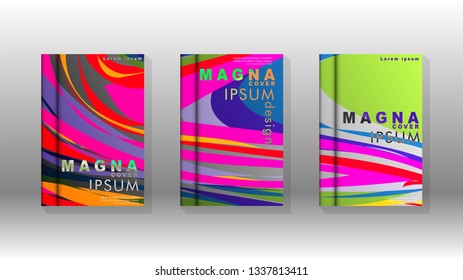 Abstract cover with wave elements. book design concept. Futuristic business layout. Digital poster template. Design Vector - eps10