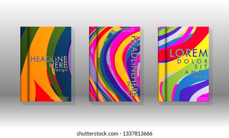 Abstract cover with wave elements. book design concept. Futuristic business layout. Digital poster template. Design Vector - eps10