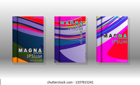 Abstract cover with wave elements. book design concept. Futuristic business layout. Digital poster template. Design Vector - eps10