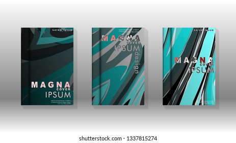Abstract cover with wave elements. book design concept. Futuristic business layout. Digital poster template. Design Vector - eps10