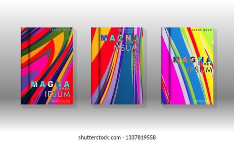 Abstract cover with wave elements. book design concept. Futuristic business layout. Digital poster template. Design Vector - eps10