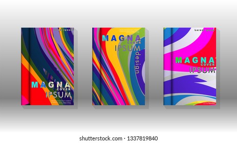 Abstract cover with wave elements. book design concept. Futuristic business layout. Digital poster template. Design Vector - eps10
