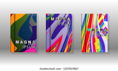 Abstract cover with wave elements. book design concept. Futuristic business layout. Digital poster template. Design Vector - eps10