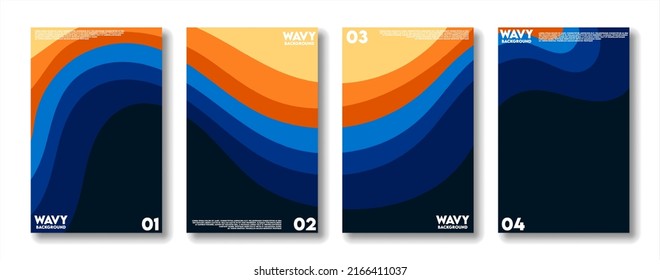 Resumen de fondo ondulado de la cubierta diseño moderno y colorido del cartel