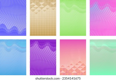 Abstract covers design collection. Background designs with waves and gradients. Designs for poster, banner, flyer, leaflet, cards, brochures and other.