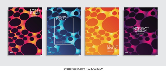 Diseño de cubiertas abstractas. Patrones de fondo del vector de gradiente colorido.