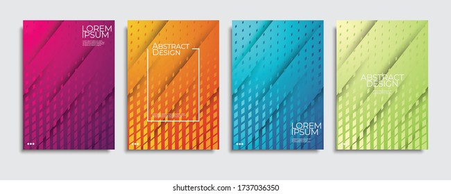 Diseño de cubiertas abstractas. Patrones de fondo del vector de gradiente colorido.