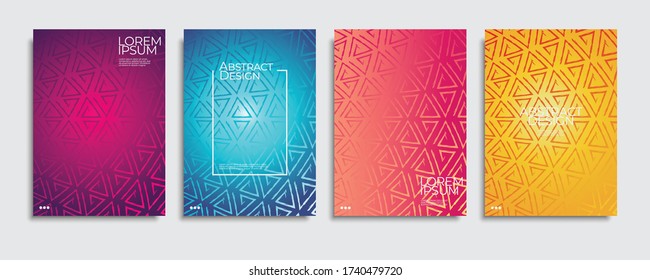 Diseño de cubiertas abstractas. Patrones de fondo del vector de gradiente colorido.