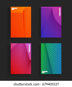 Abstract covers design, gradients vector set. Brochure template layout, cover design annual report, magazine,flyer in A4 with figures and lines triangles, square, circles. Building abstract background