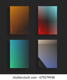 Abstract covers design, gradients vector set. Brochure template layout, cover design annual report, magazine,flyer in A4 with figures and lines triangles, square, circles. Abstract background