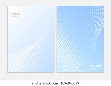 Abstract covers design. Subtle halftone dotted surface. Business brochure concepts. Vector graphic.