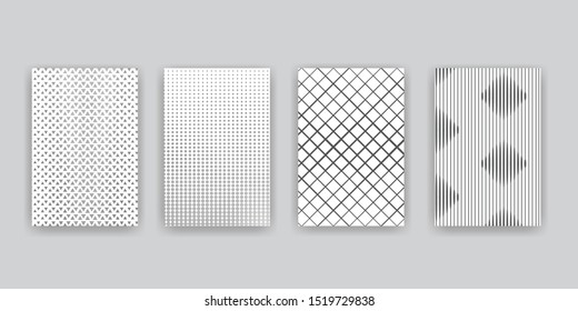 Abstract covers. Geometric grey vector patterns