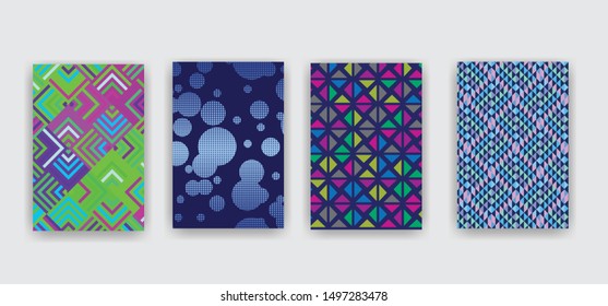 Abstract covers. Geometric vector patterns