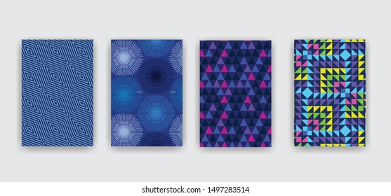 Abstract covers. Geometric vector patterns