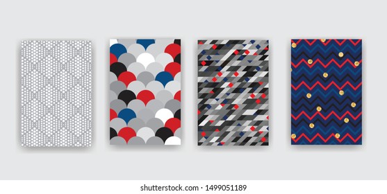 Abstract covers. Geometric vector patterns