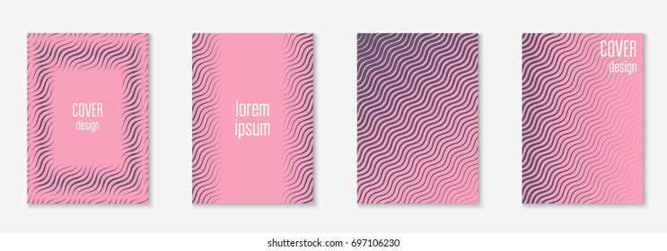 Abstract covers set. Minimal trendy vector with halftone gradients. Geometric future template for flyer, poster, brochure and invitation. Minimalistic colorful cover. Abstract EPS 10 illustration.