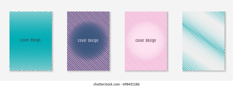 Abstract covers set. Minimal trendy vector with halftone gradients. Geometric future template for flyer, poster, brochure and invitation. Minimalistic colorful cover. Abstract shapes illustration.