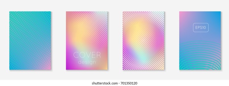 Abstract covers set. Minimal trendy vector with halftone gradients. Geometric future template for flyer, poster, brochure and invitation. Minimalistic colorful cover. Abstract shapes illustration.