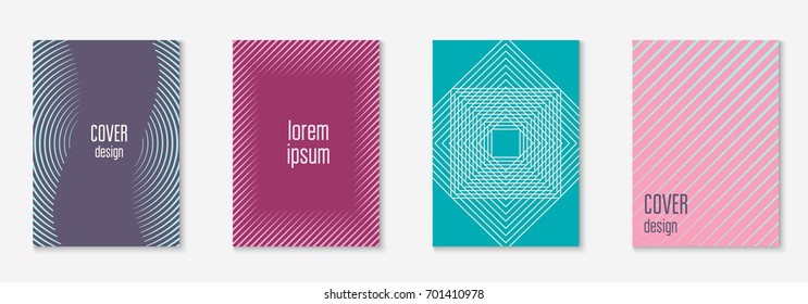 Abstract covers set. Minimal trendy vector with halftone gradients. Geometric future template for flyer, poster, brochure and invitation. Minimalistic colorful cover. Abstract shapes illustration.