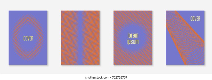 Abstract covers set. Minimal trendy vector with halftone gradients. Geometric future template for flyer, poster, brochure and invitation. Minimalistic colorful cover. Abstract EPS 10 illustration.