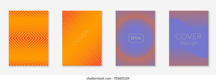 Abstract covers set. Minimal trendy vector with halftone gradients. Geometric future template for flyer, poster, brochure and invitation. Minimalistic colorful cover. Abstract shapes illustration.