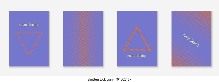 Abstract covers set. Minimal trendy vector with halftone gradients. Geometric future template for flyer, poster, brochure and invitation. Minimalistic colorful cover. Abstract EPS 10 illustration.