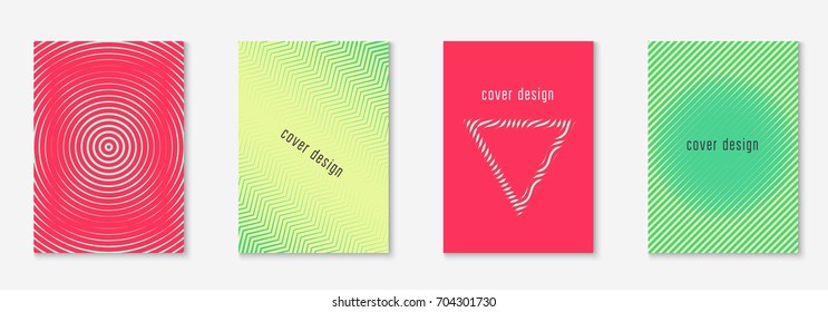 Abstract covers set. Minimal trendy vector with halftone gradients. Geometric future template for flyer, poster, brochure and invitation. Minimalistic colorful cover. Abstract shapes illustration.