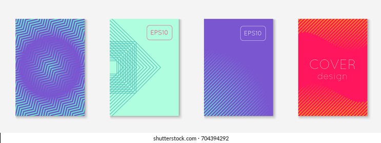 Abstract covers set. Minimal trendy vector with halftone gradients. Geometric future template for flyer, poster, brochure and invitation. Minimalistic colorful cover. Abstract shapes illustration.