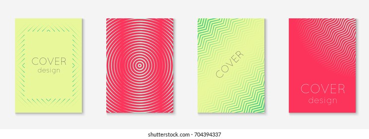 Abstract covers set. Minimal trendy vector with halftone gradients. Geometric future template for flyer, poster, brochure and invitation. Minimalistic colorful cover. Abstract shapes illustration.