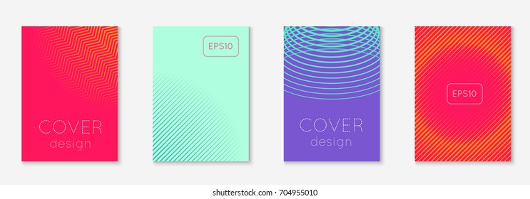 Abstract covers set. Minimal trendy vector with halftone gradients. Geometric future template for flyer, poster, brochure and invitation. Minimalistic colorful cover. Abstract shapes illustration.