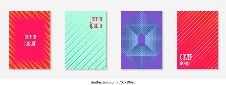 Abstract covers set. Minimal trendy vector with halftone gradients. Geometric future template for flyer, poster, brochure and invitation. Minimalistic colorful cover. Abstract shapes illustration.