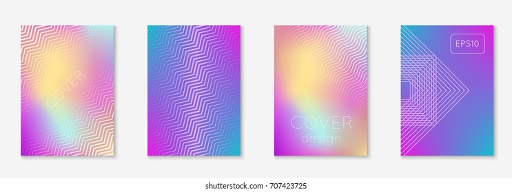 Abstract covers set. Minimal trendy vector with halftone gradients. Geometric future template for flyer, poster, brochure and invitation. Minimalistic colorful cover. Abstract shapes illustration.
