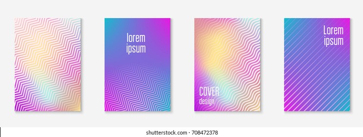 Abstract covers set. Minimal trendy vector with halftone gradients. Geometric future template for flyer, poster, brochure and invitation. Minimalistic colorful cover. Abstract shapes illustration.