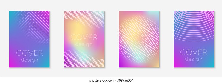 Abstract covers set. Minimal trendy vector with halftone gradients. Geometric future template for flyer, poster, brochure and invitation. Minimalistic colorful cover. Abstract shapes illustration.