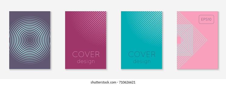 Abstract covers set. Minimal trendy vector with halftone gradients. Geometric future template for flyer, poster, brochure and invitation. Minimalistic colorful cover. Abstract shapes illustration.