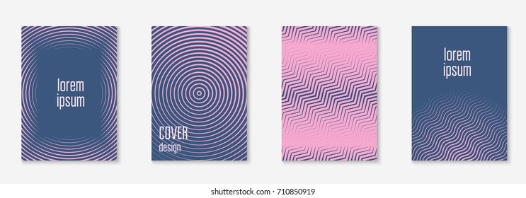 Abstract covers set. Minimal trendy vector with halftone gradients. Geometric future template for flyer, poster, brochure and invitation. Minimalistic colorful cover. Abstract EPS 10 illustration.