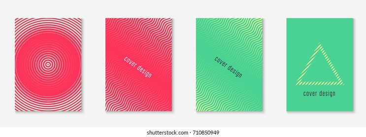 Abstract covers set. Minimal trendy vector with halftone gradients. Geometric future template for flyer, poster, brochure and invitation. Minimalistic colorful cover. Abstract shapes illustration.