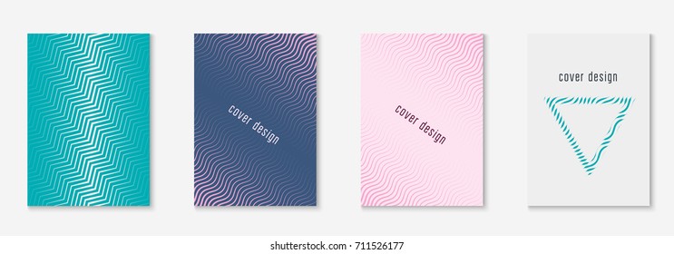 Abstract covers set. Minimal trendy vector with halftone gradients. Geometric future template for flyer, poster, brochure and invitation. Minimalistic colorful cover. Abstract shapes illustration.