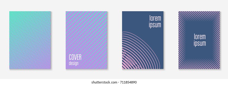 Abstract covers set. Minimal trendy vector with halftone gradients. Geometric future template for flyer, poster, brochure and invitation. Minimalistic colorful cover. Abstract shapes illustration.