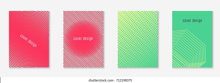Abstract covers set. Minimal trendy vector with halftone gradients. Geometric future template for flyer, poster, brochure and invitation. Minimalistic colorful cover. Abstract shapes illustration.