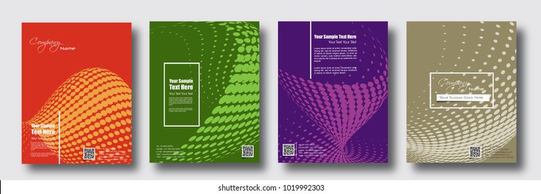 Abstract covers set vector design. Collection of Professional business flyer, stylish brochure, magazine cover, poster & corporate banner design, with halftone template, corporate backgrounds, EPS10..