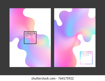 Abstract covers. Ultra violet. Fluid color background. Holographic gradient
