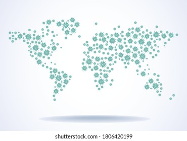 Abstract Covid 19 Pandemic Map