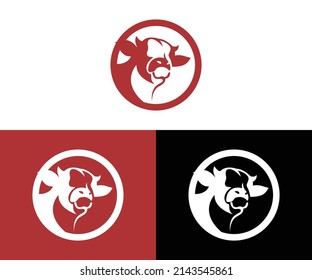 Abstract cow or bull logo design