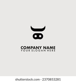 Abstract cow or bull logo design on isolated background.