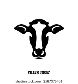 Abstract cow or bull logo design tempate. Creative steak, meat or milk icon symbol and vector illustration
