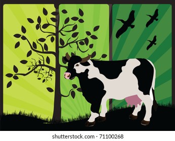 abstract cow design