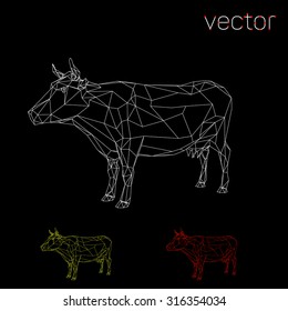 Abstract cow outline. Vector illustration.